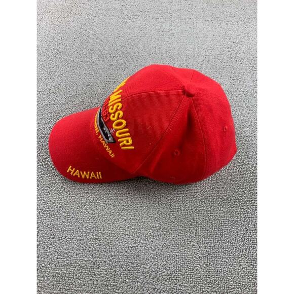 Chelona USA Hat Cap Strap Back One Size Red USS Missouri BB 63 Pearl Harbor Army - Picture 5 of 6